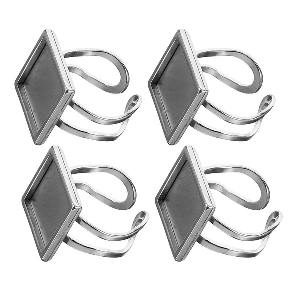 4Pcs Metal Ring Blanks Stainle - đánh giá và giá Jewelry Making Gemstones